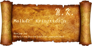 Melkó Krisztián névjegykártya